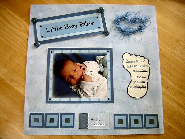 Keegan&#039;s Birth Pix and Info Layout Page 1