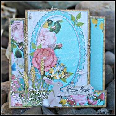 Happy Easter step card with Cheery Lynn Designs