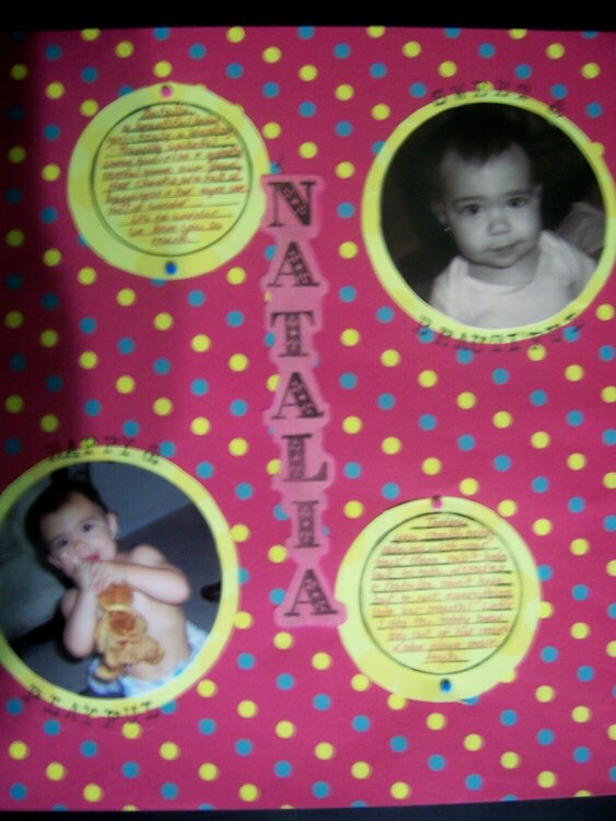 My very 1st scrapbook project- Daughter. Have finishing touches for sure!