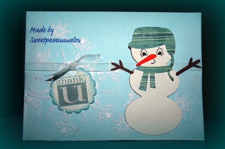 Snowman Thank you card