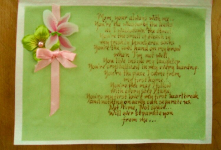 Mother&#039;s Day card 4 - inside