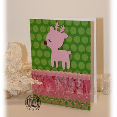 Pink Reindeer Card