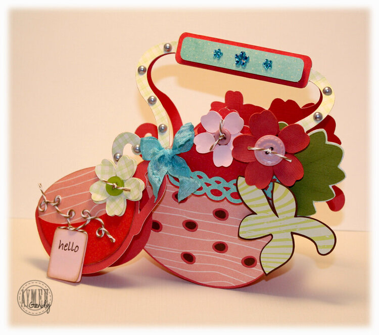 Strawberry Tea Kettle &amp; Tea Cup Card