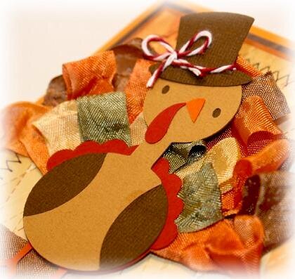 Up close of my &#039;feathers&#039; on Turkey Time Card