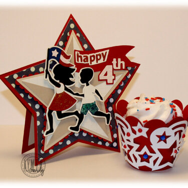 4th of July Card and Cupcake Holder