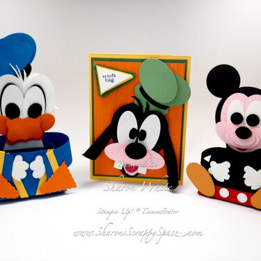 Donald Duck, Goofy and Mickey Mouse Punch Art Treat Holders
