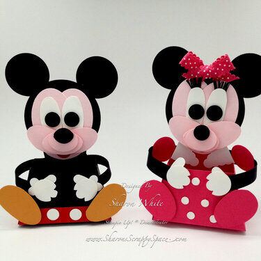 Mickey and Minnie Mouse Punch Art Treat Holders