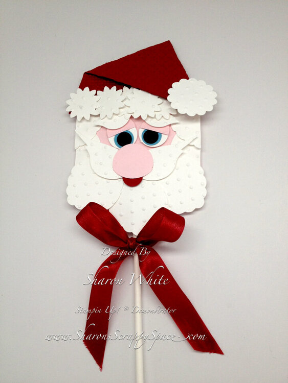 Santa Punch Art Lollipop Holder