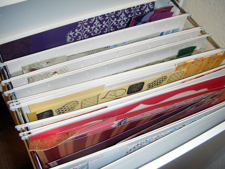 Scrap Paper Organization (in 12x12 Filing Cabinet)