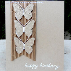 Embossed happy birthday card