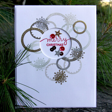 stamped circles christmas card