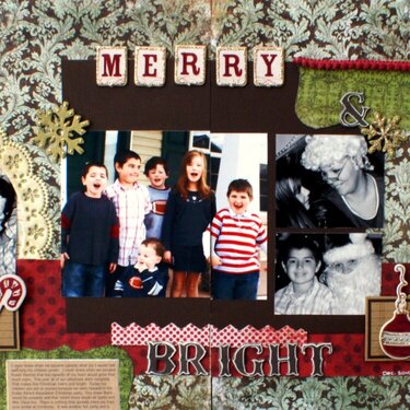 Merry and Bright &quot;Two Page Layout&quot; &quot;My Scrapbook Nook Dec Kit&quot;