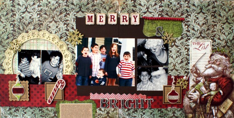 Merry and Bright &quot;Two Page Layout&quot; &quot;My Scrapbook Nook Dec Kit&quot;