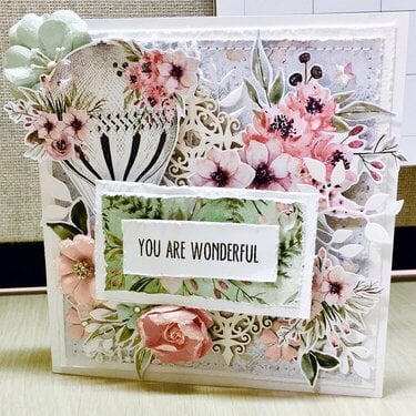 Minty Secret Garden You Are Wonderful Card