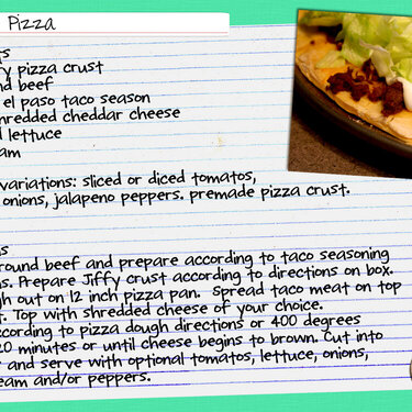 Taco Pizza Recipe Card Horizontal