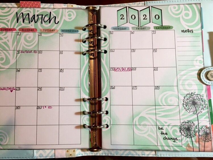 Alyssas planner - March