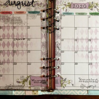 Alyssas planner - August