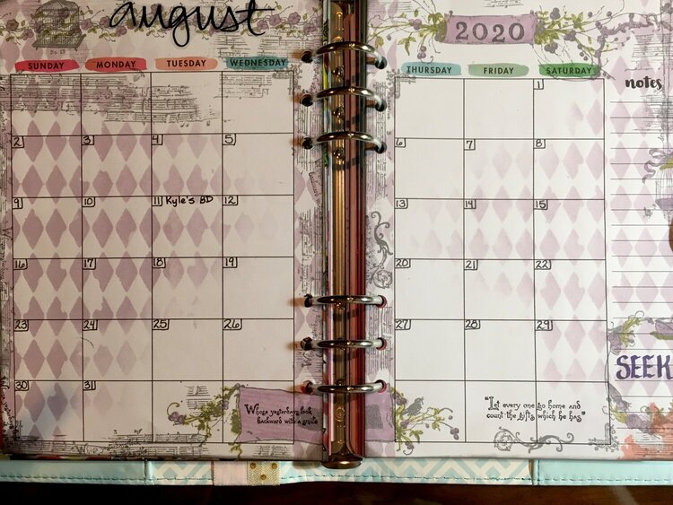 Alyssas planner - August