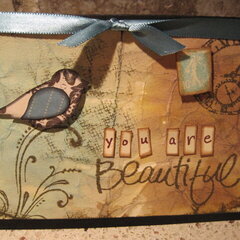"You Are Beautiful" Card, using Tim Holtz