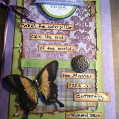 Butterfly purple teacher card