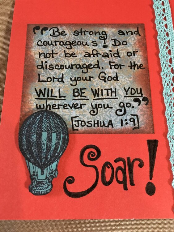 Orange/Teal Card w/scripture (inside cover)