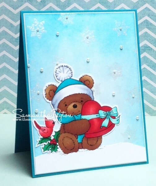 Cute Winter Love Teddy Bear Card