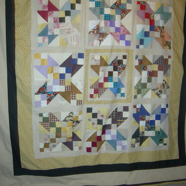 close up of quilt.