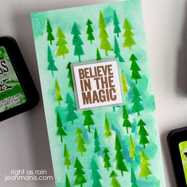 Holiday Trees Mixed-Media Stenciling