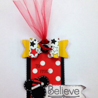 Mickey Mouse &quot;Believe&quot; Christmas Tag