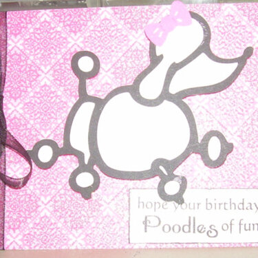 Poodle Birthday Card (Pink!)