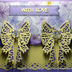 Double tattered lace bow card