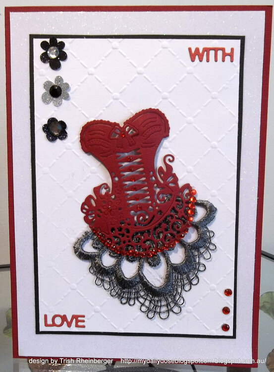 Tattered lace corset card