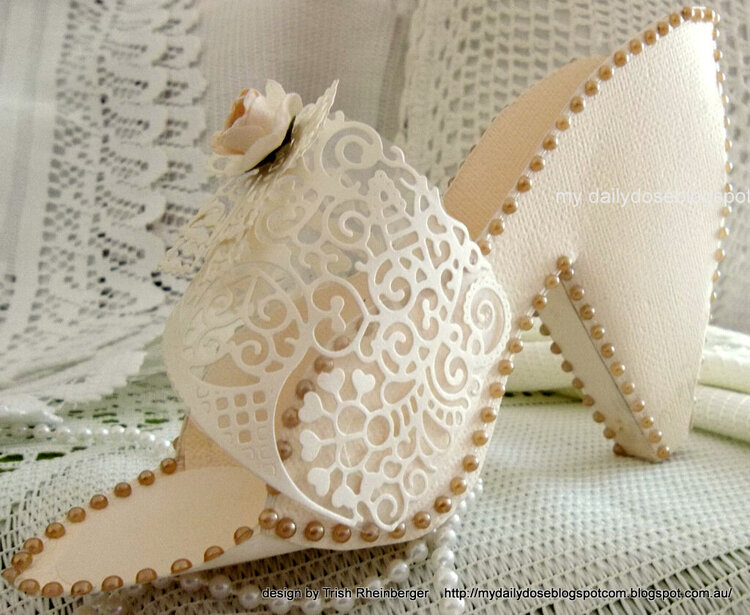 tattered lace wedding shoe