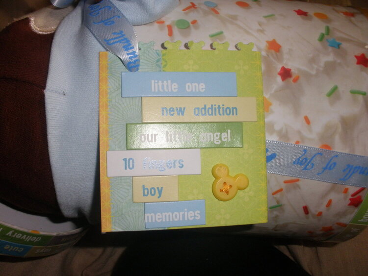 Baby shower gift tag.