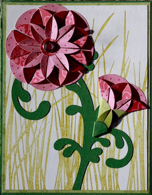 Dahlia fold flower card