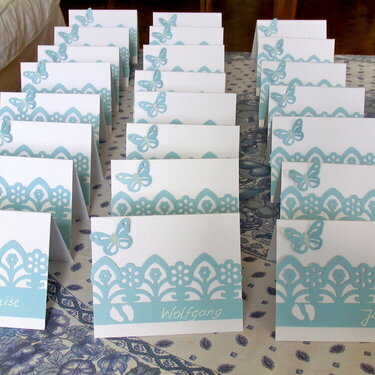 Name cards for reception after the Christening