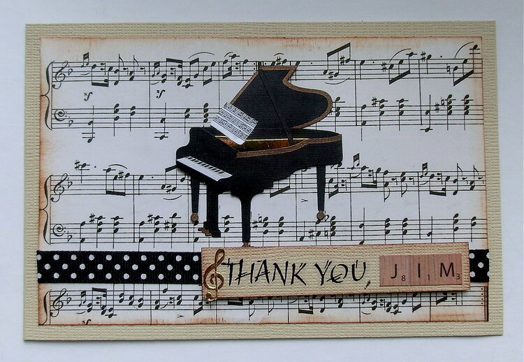 Thank you card for a music teacher