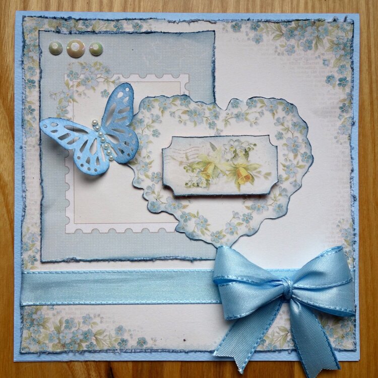 Spring Card in blue
