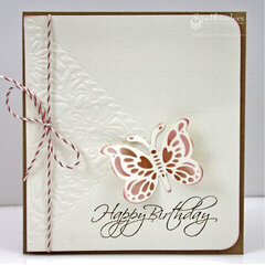 Embossed Card with Butterfly by Christine Emberson