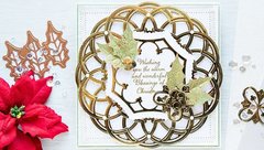 Elegant Layered Christmas Card with Holly Leaves by Yana Smakula