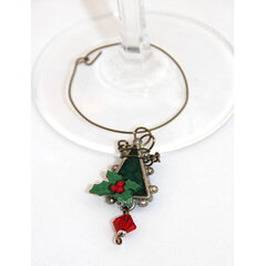 Christmas Tree Wine Glass Charm by Teresa Horner