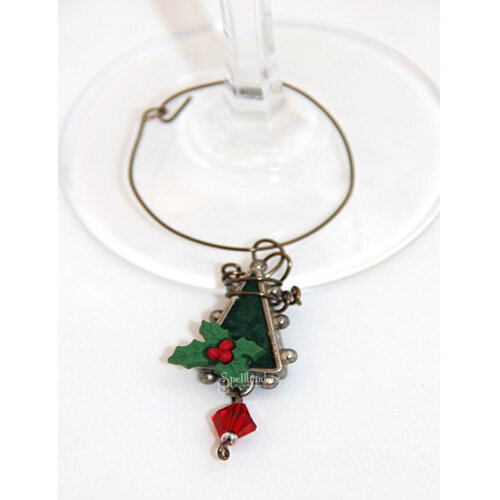 Christmas Tree Wine Glass Charm by Teresa Horner