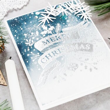Foiled Watercoloured Christmas Card by Debby Hughes