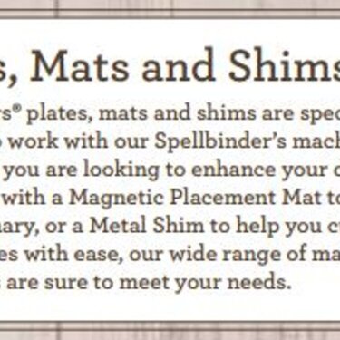 Spellbinders Plates, Mats and Shims