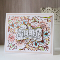 Hello card with Glimmer plates by Hussena Calcuttawala