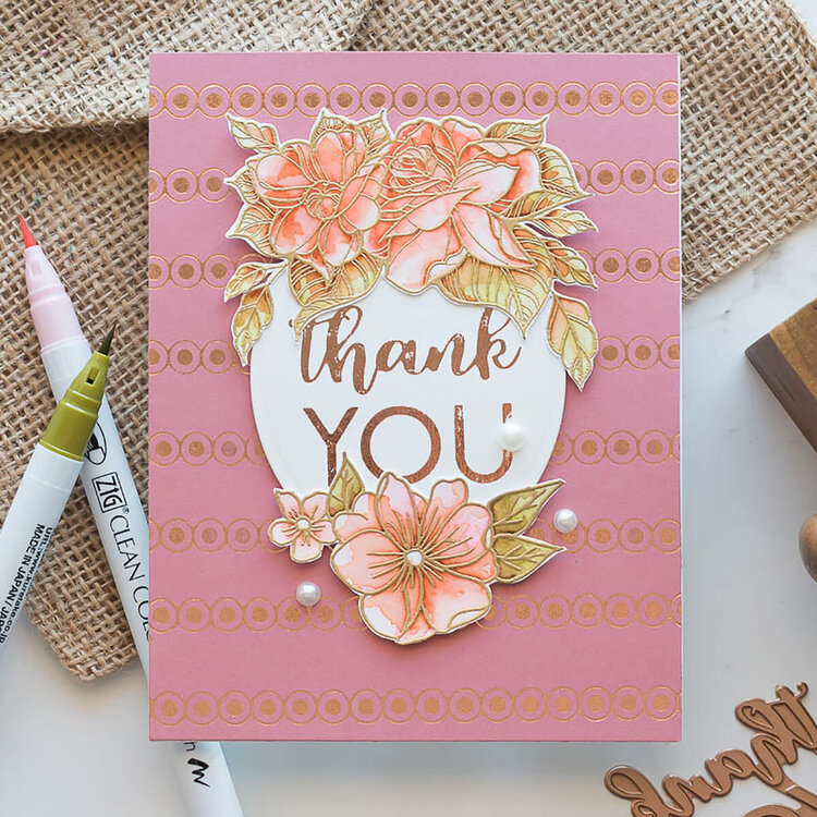 Floral Thank You Card by Marie Nicole