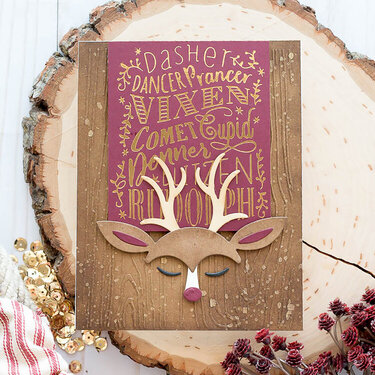 Reindeer Games Foiled Card by Marie Nicole