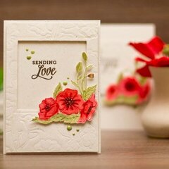 Lavender & Poppies Inspiration | Handmade Card with Dry Embossed Panels