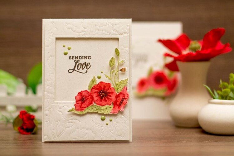 Lavender &amp; Poppies Inspiration | Handmade Card with Dry Embossed Panels