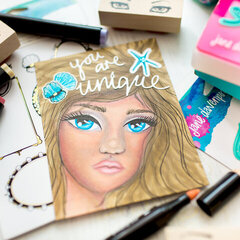 You are Unique Mixed Media Card by Mona Toth